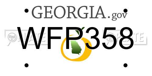 WFP358 Georgia License Plate