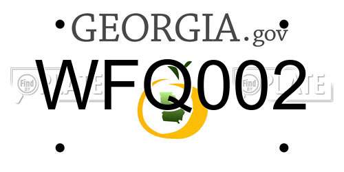 WFQ002 Georgia License Plate