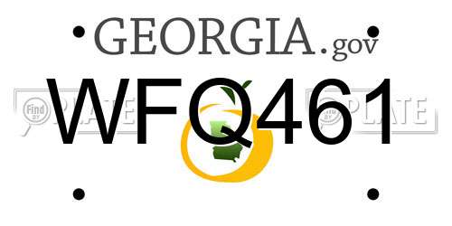 WFQ461 Georgia License Plate