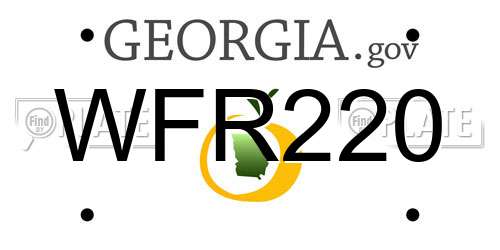 WFR220 Georgia License Plate
