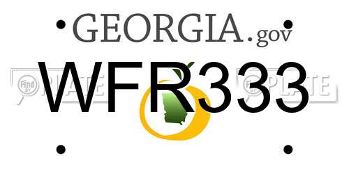 WFR333 Georgia License Plate