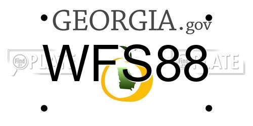 WFS88 Georgia License Plate
