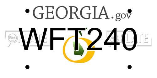 WFT240 Georgia License Plate