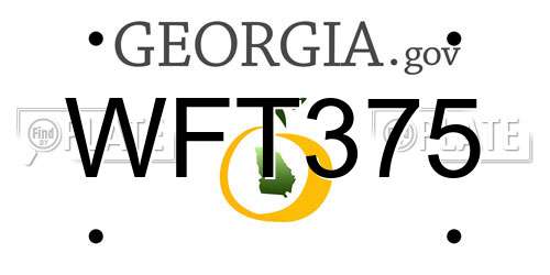 WFT375 Georgia License Plate