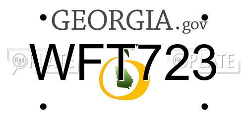 WFT723 Georgia License Plate