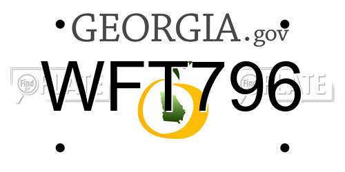WFT796 Georgia License Plate