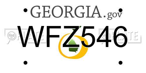 WFZ546 Georgia License Plate