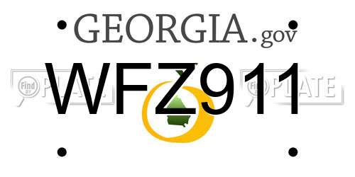 WFZ911 Georgia License Plate