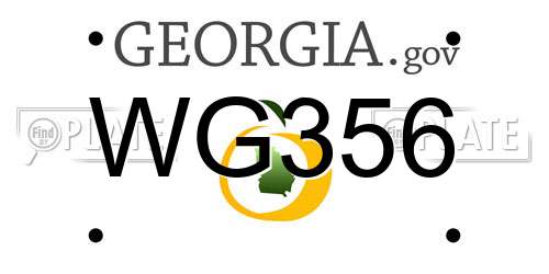 WG356 Georgia License Plate