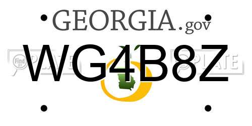 WG4B8Z Georgia License Plate