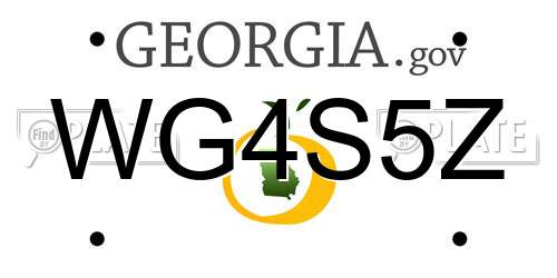 WG4S5Z Georgia License Plate