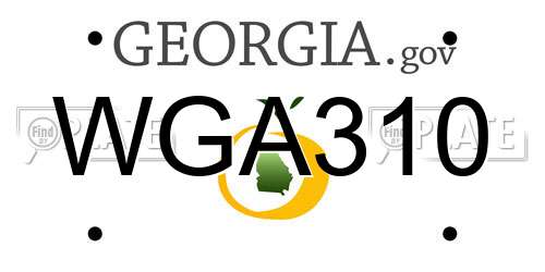 WGA310 Georgia License Plate