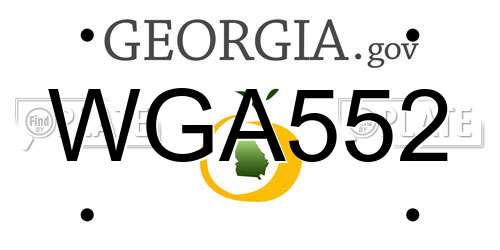 WGA552 Georgia License Plate