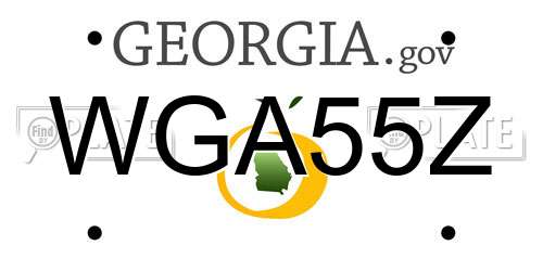 WGA55Z Georgia License Plate