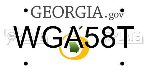 WGA58T Georgia License Plate