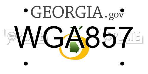 WGA857 Georgia License Plate