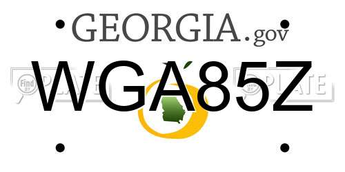 WGA85Z Georgia License Plate