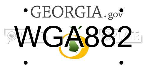 WGA882 Georgia License Plate