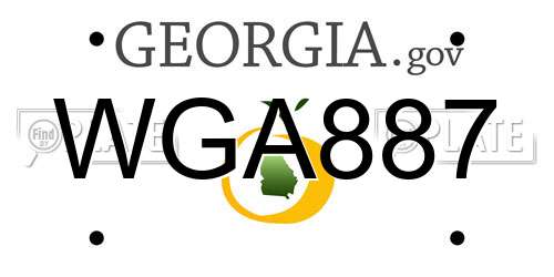 WGA887 Georgia License Plate