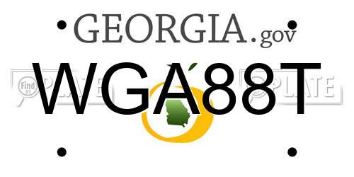 WGA88T Georgia License Plate