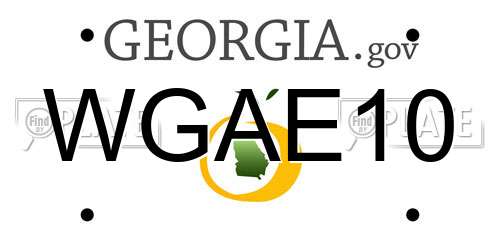 WGAE10 Georgia License Plate