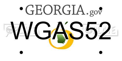 WGAS52 Georgia License Plate