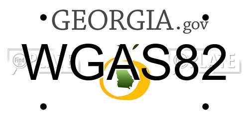 WGAS82 Georgia License Plate
