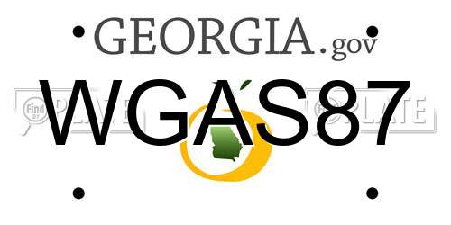 WGAS87 Georgia License Plate