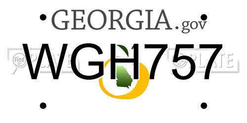 WGH757 Georgia License Plate