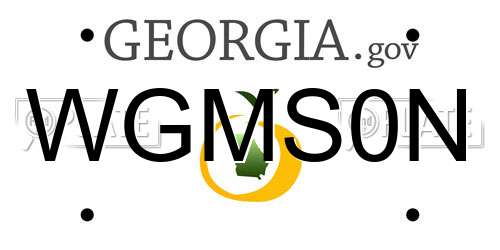 WGMS0N Georgia License Plate