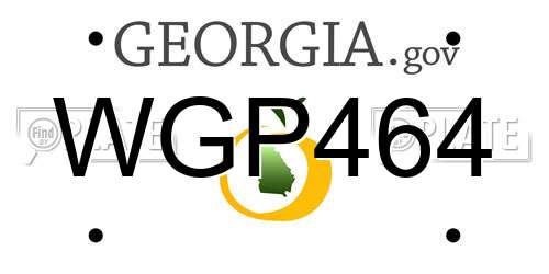 WGP464 Georgia License Plate