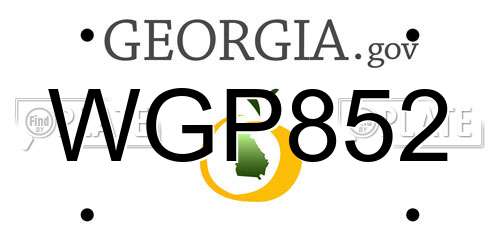 WGP852 Georgia License Plate