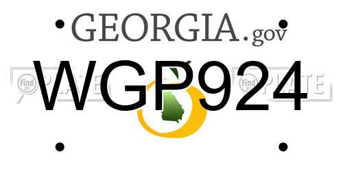 WGP924 Georgia License Plate