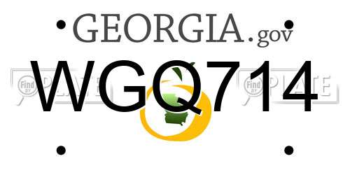 WGQ714 Georgia License Plate