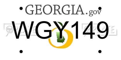 WGY149 Georgia License Plate