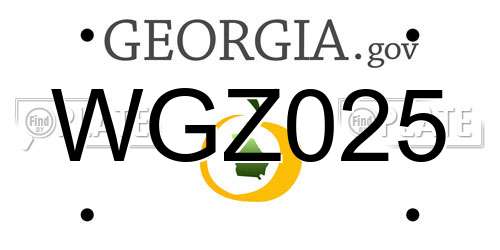 WGZ025 Georgia License Plate