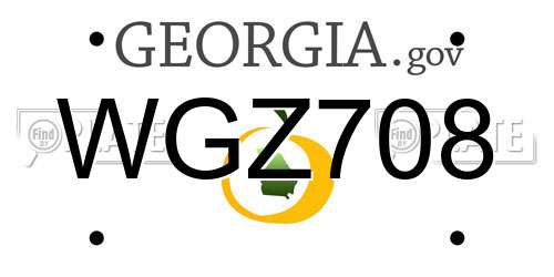 WGZ708 Georgia License Plate