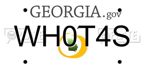 WH0T4S Georgia License Plate