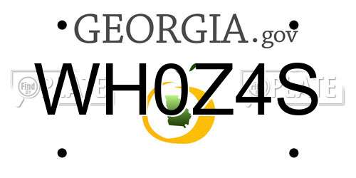 WH0Z4S Georgia License Plate