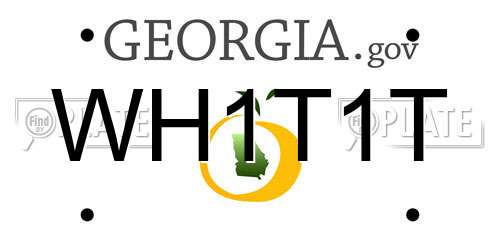 WH1T1T Georgia License Plate