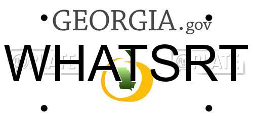 WHATSRT Georgia License Plate