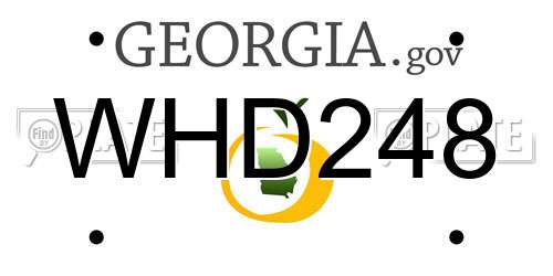 WHD248 Georgia License Plate