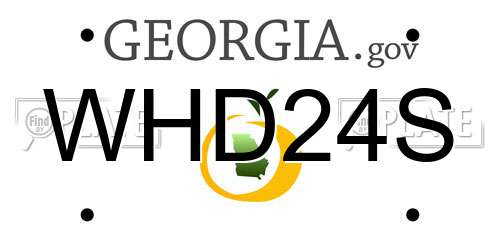 WHD24S Georgia License Plate