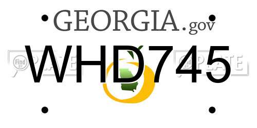 WHD745 Georgia License Plate