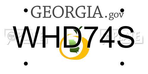 WHD74S Georgia License Plate