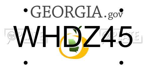 WHDZ45 Georgia License Plate