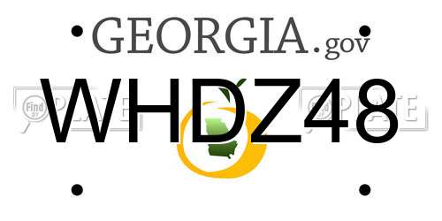 WHDZ48 Georgia License Plate