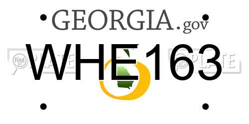 WHE163 Georgia License Plate