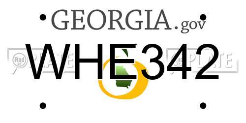 WHE342 Georgia License Plate