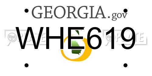 WHE619 Georgia License Plate